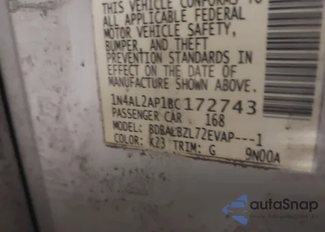 2011 Nissan Altima 2.5 S from USA, damaged, VIN 1N4AL2AP1BC172743